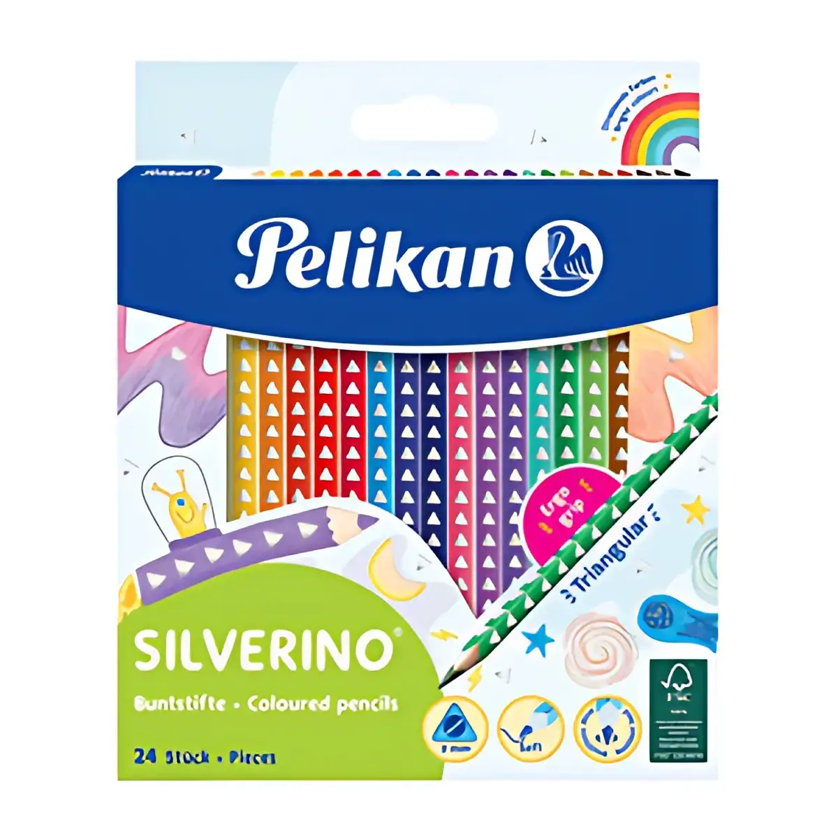 Pelikan Driehoekige kleurpotlood SILVERINO fijn, etui 