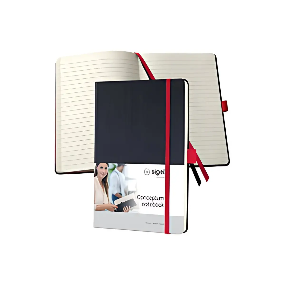 sigel Notitieboek Conceptum, A5, gelinieerd, zwart/rood