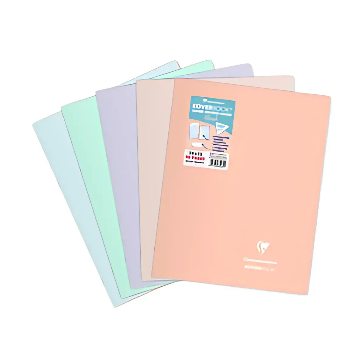 10 Clairefontaine Koverbook-schriften Blush, 240 x 320 mm, assorti 