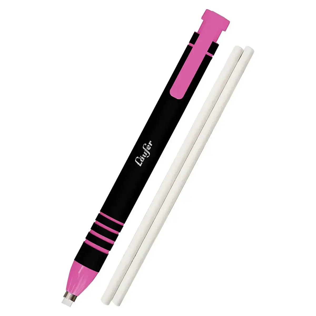 L&auml;ufer Stylo-gum in plastic, 2 reservegumetjes, roze 