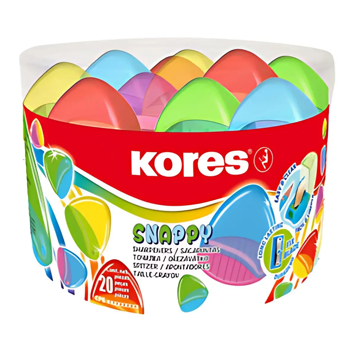 25 Kores Puntenslijpers met reservoir 'Snappy', ronde doos, co 