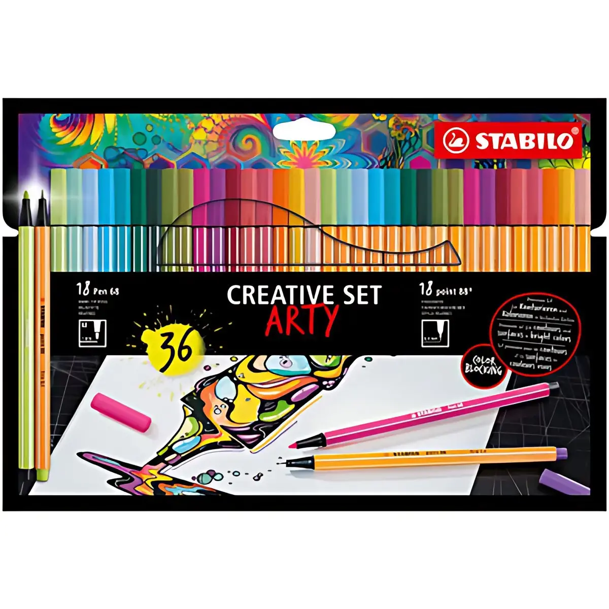STABILO Creatief set point 88/Pen 68 ARTY, kartonnen etui van 36
