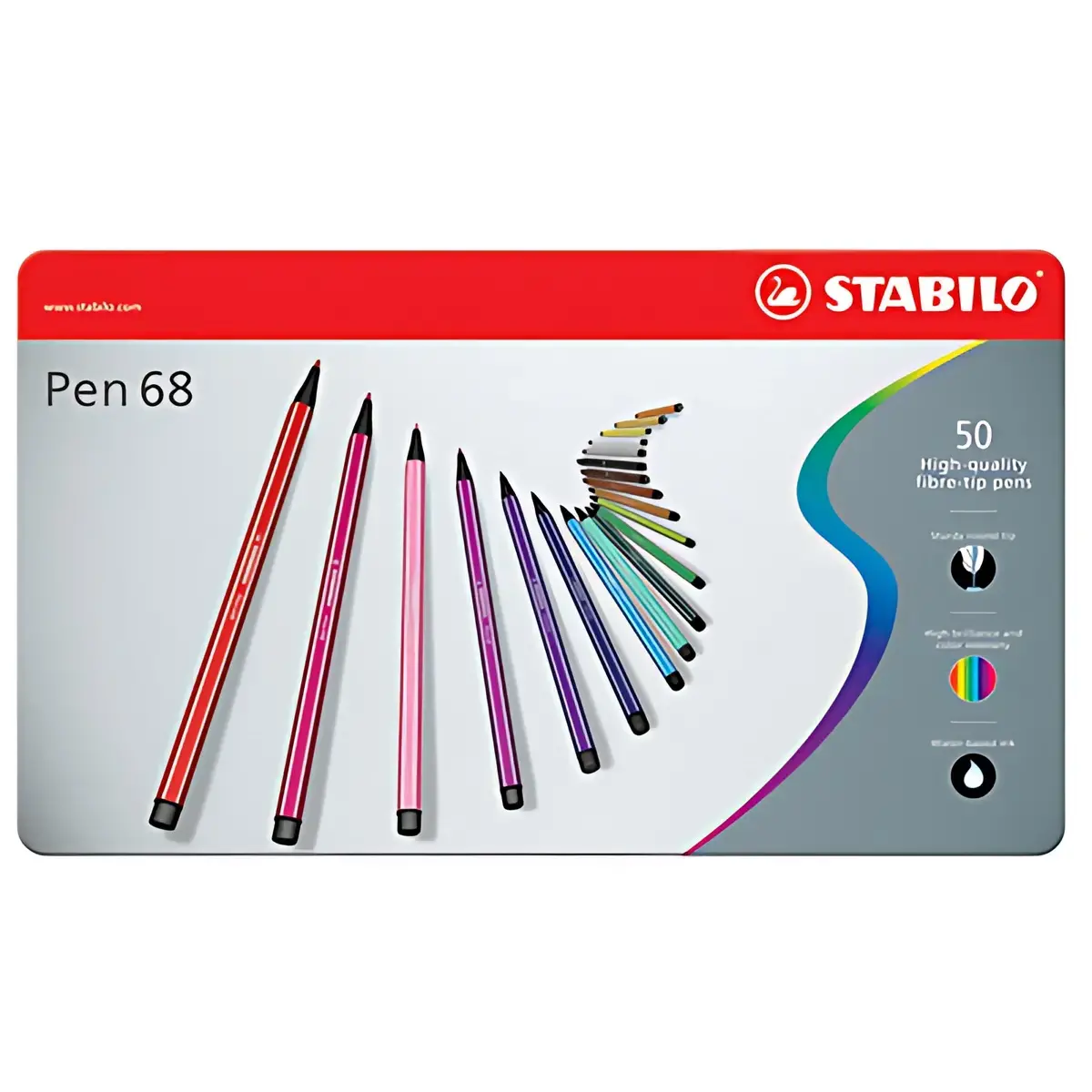 STABILO Pen 68, metalen etui van 50 stuks