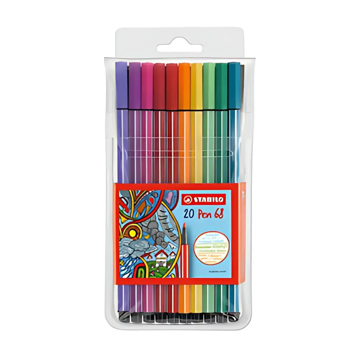 STABILO Pen 68 viltstift, etui van 20 stuks in kunststof
