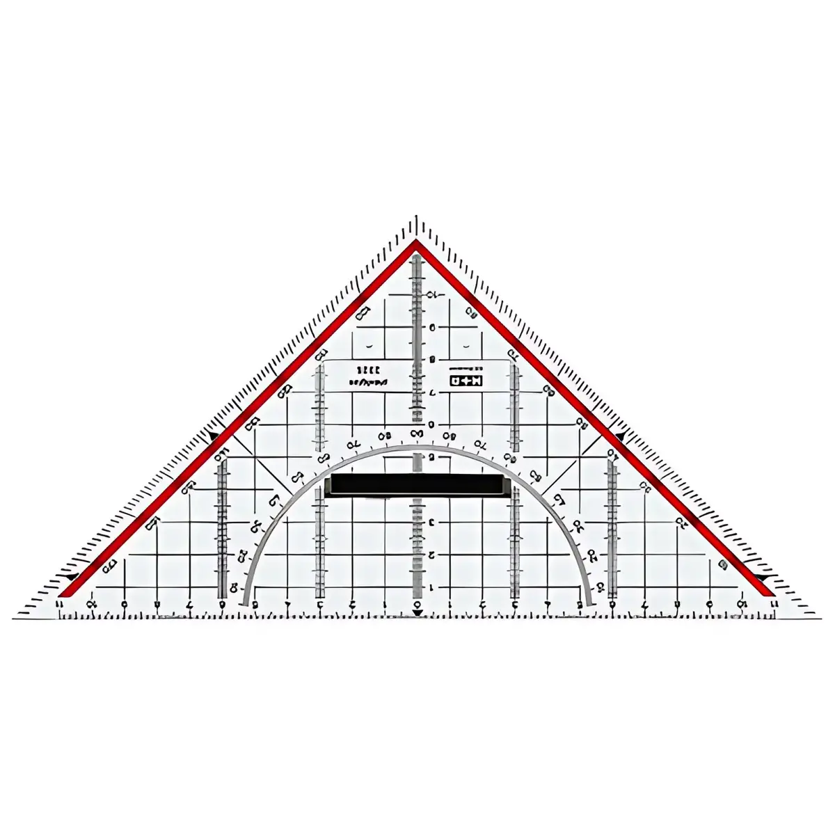 M+R Geometrische driehoek, plexiglas, hypotenusa: 230 mm