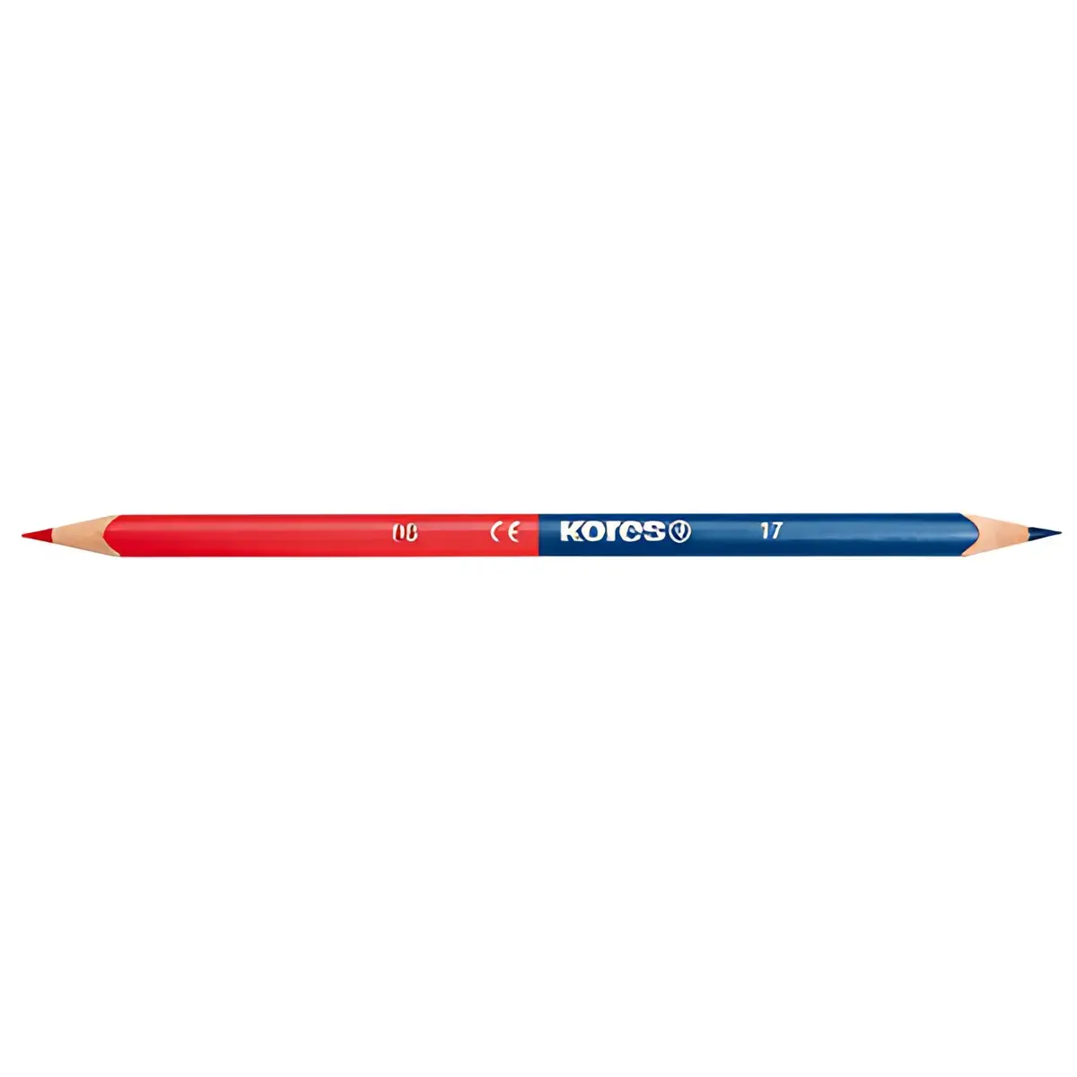 Kores kleurpotloden TWIN, driehoekig, blauw / rood