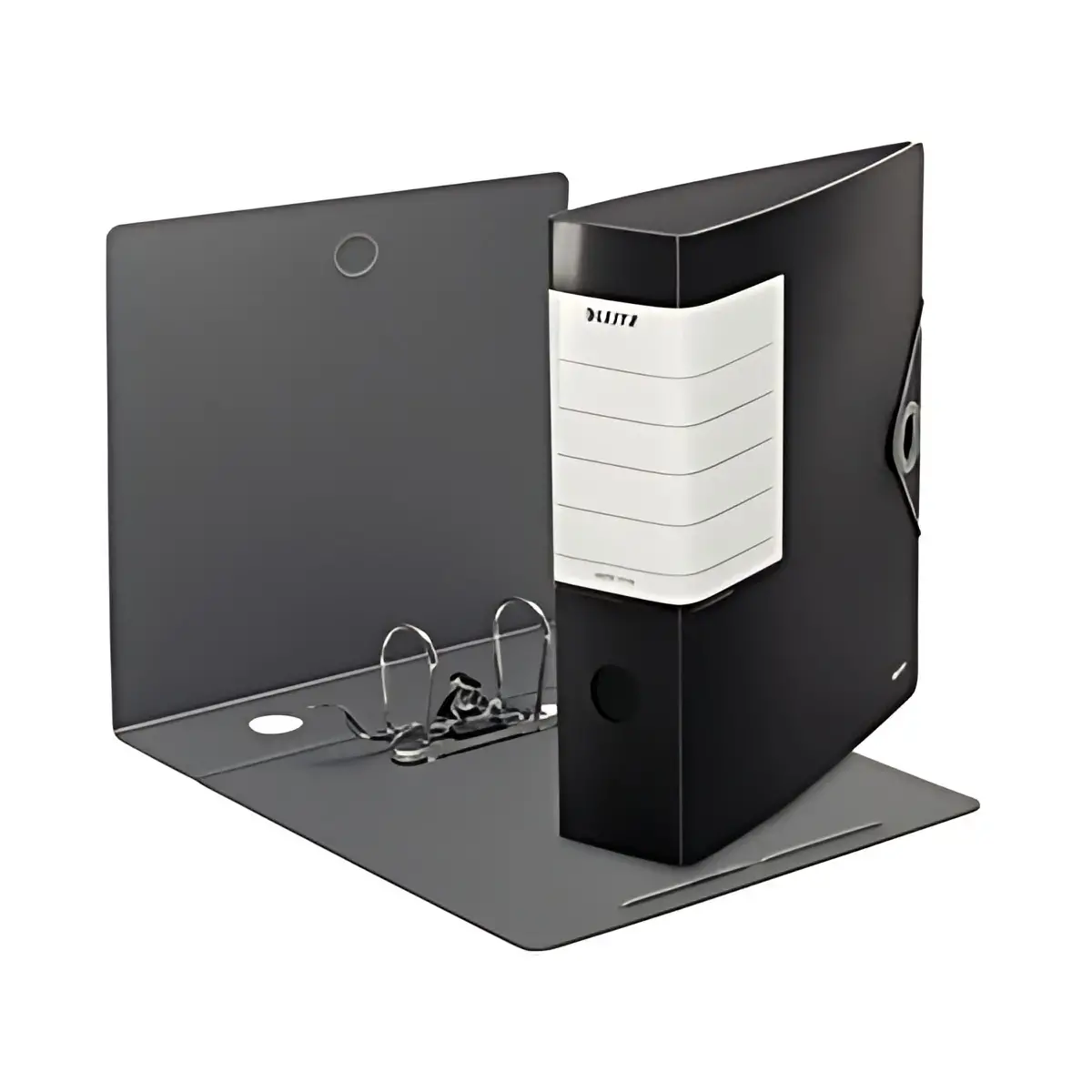 LEITZ Stevige Ringmap, 180 graden, 82 mm, zwart