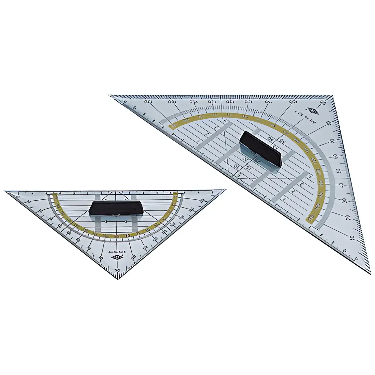 WEDO Geometrische driehoek, schuine zijde 250 mm, afneembare handgreep