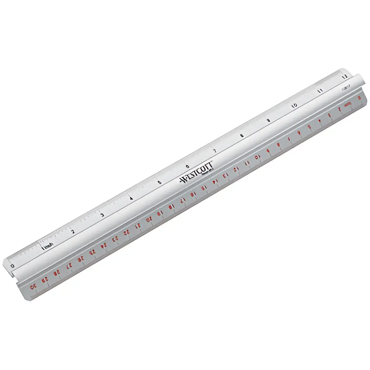 WESTCOTT Liniaal, lengte: 300 mm, aluminium, met handvat