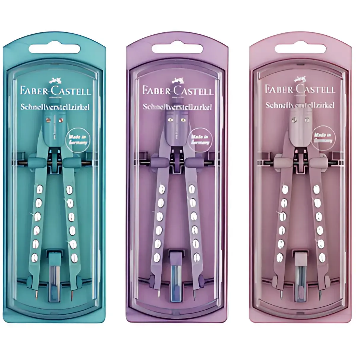 3 snel instelbare passer FACTORY SPARKLE - Faber-Castell 