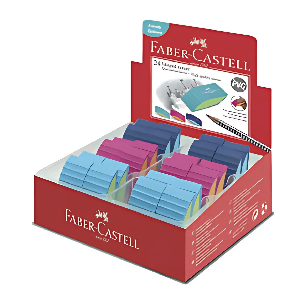 24 FABER-CASTELL gum BICOLOR, assorti 