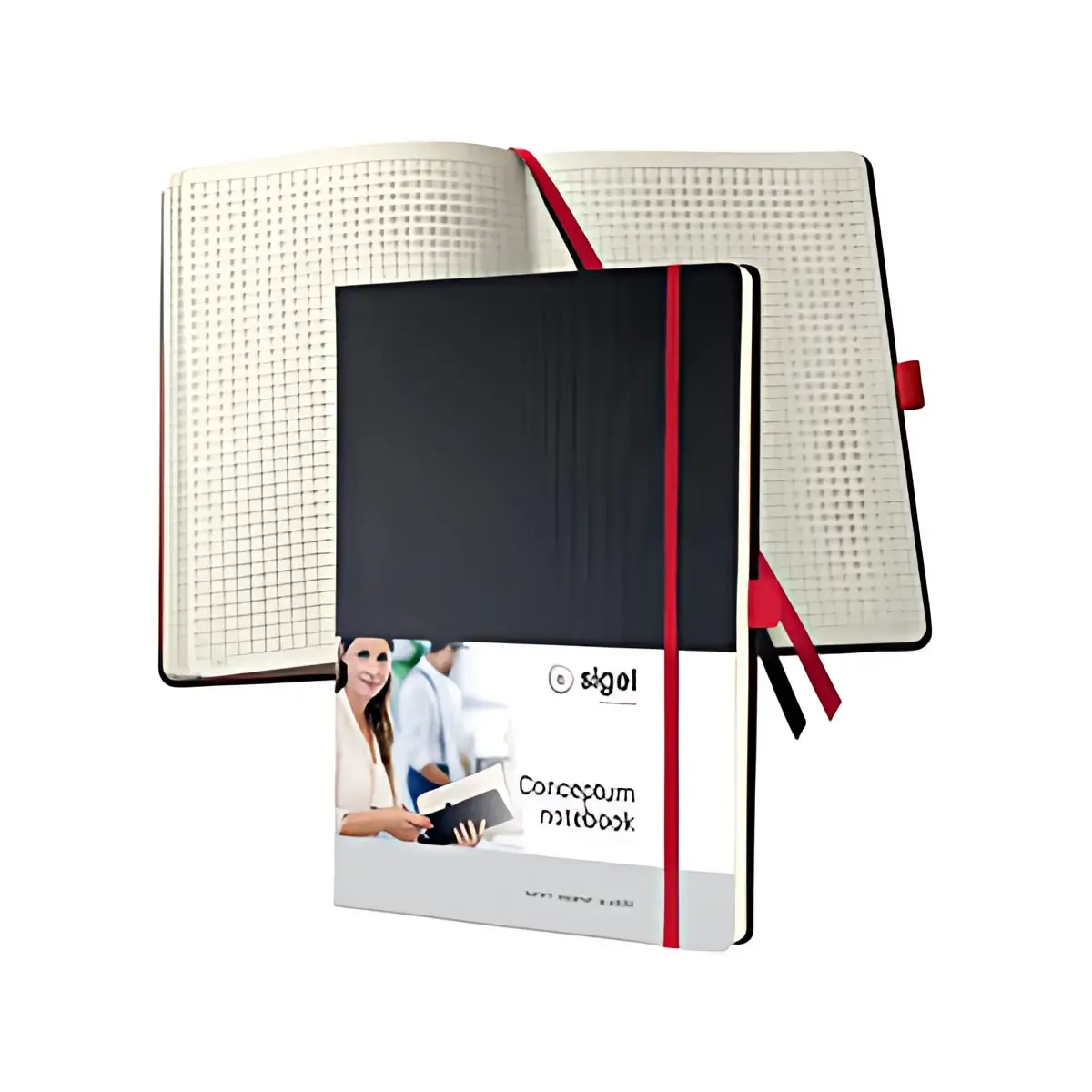 sigel Notitieboek Conceptum, A4, gelinieerd, zwart/rood 