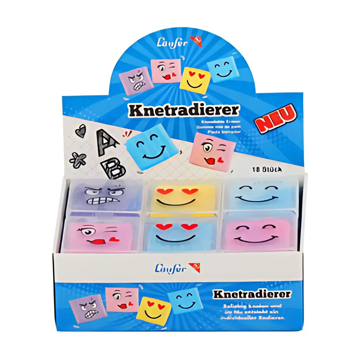 18 zachte rubberen loopvlakken, in een display van 18 stuks 