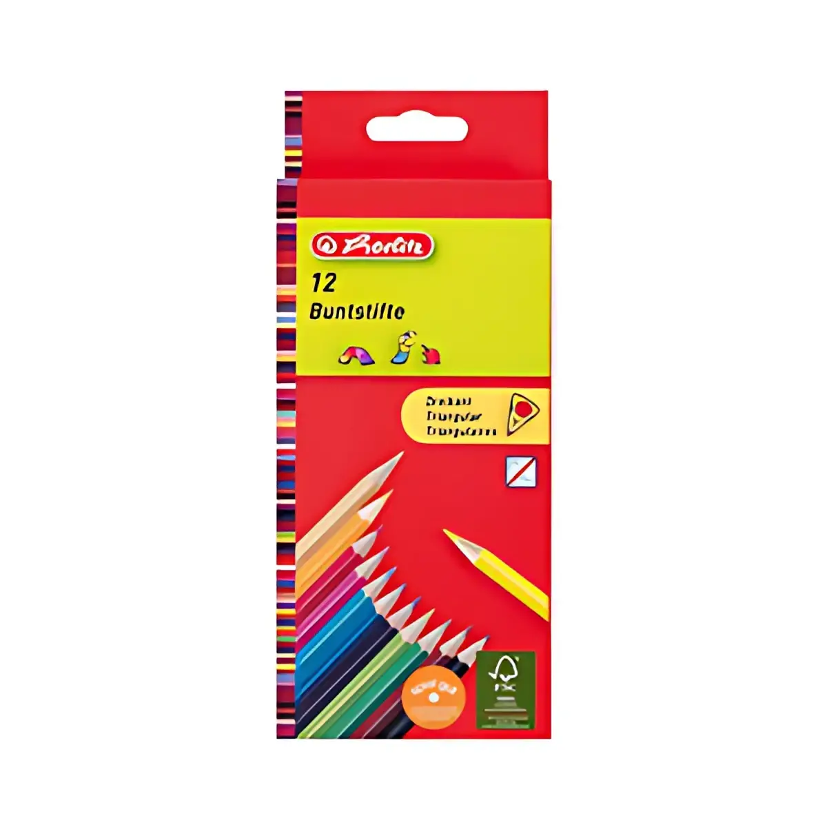 Driehoekige kleurpotloden - kartonnen etui van 24 - Herlitz