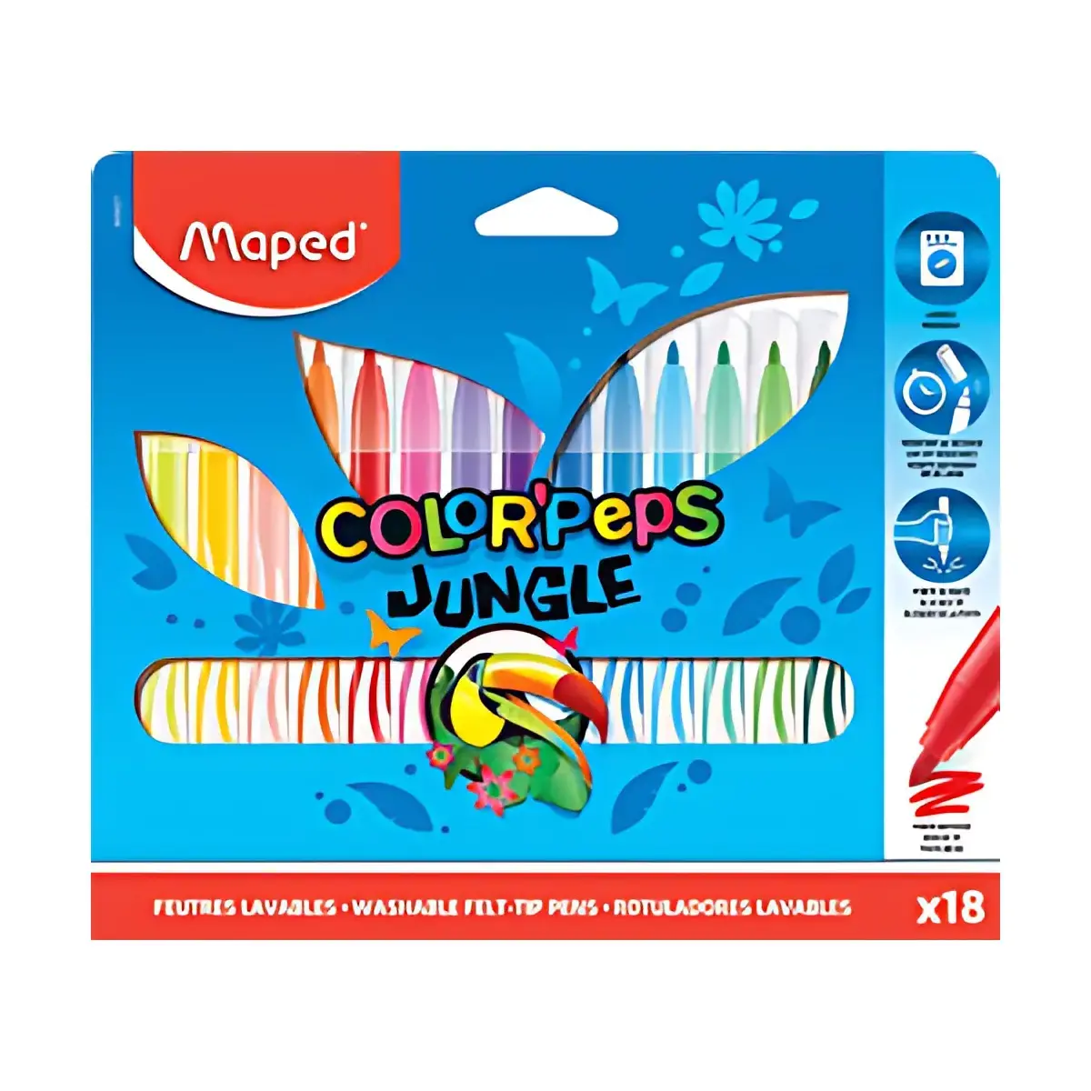 MAPED Viltstift COLOR'PEPS Jungle, kartonnen etui van 18