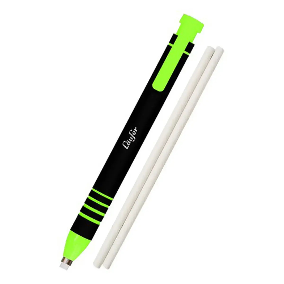 L&auml;ufer Stylo-gom in kunststof, 2 reservegommetjes, groen 