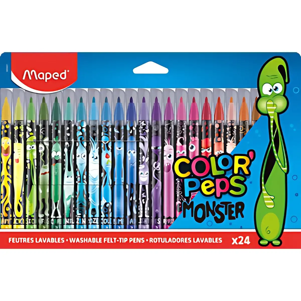 MAPED Viltstift COLOR'PEPS MONSTER, kartonnen etui van 24 
