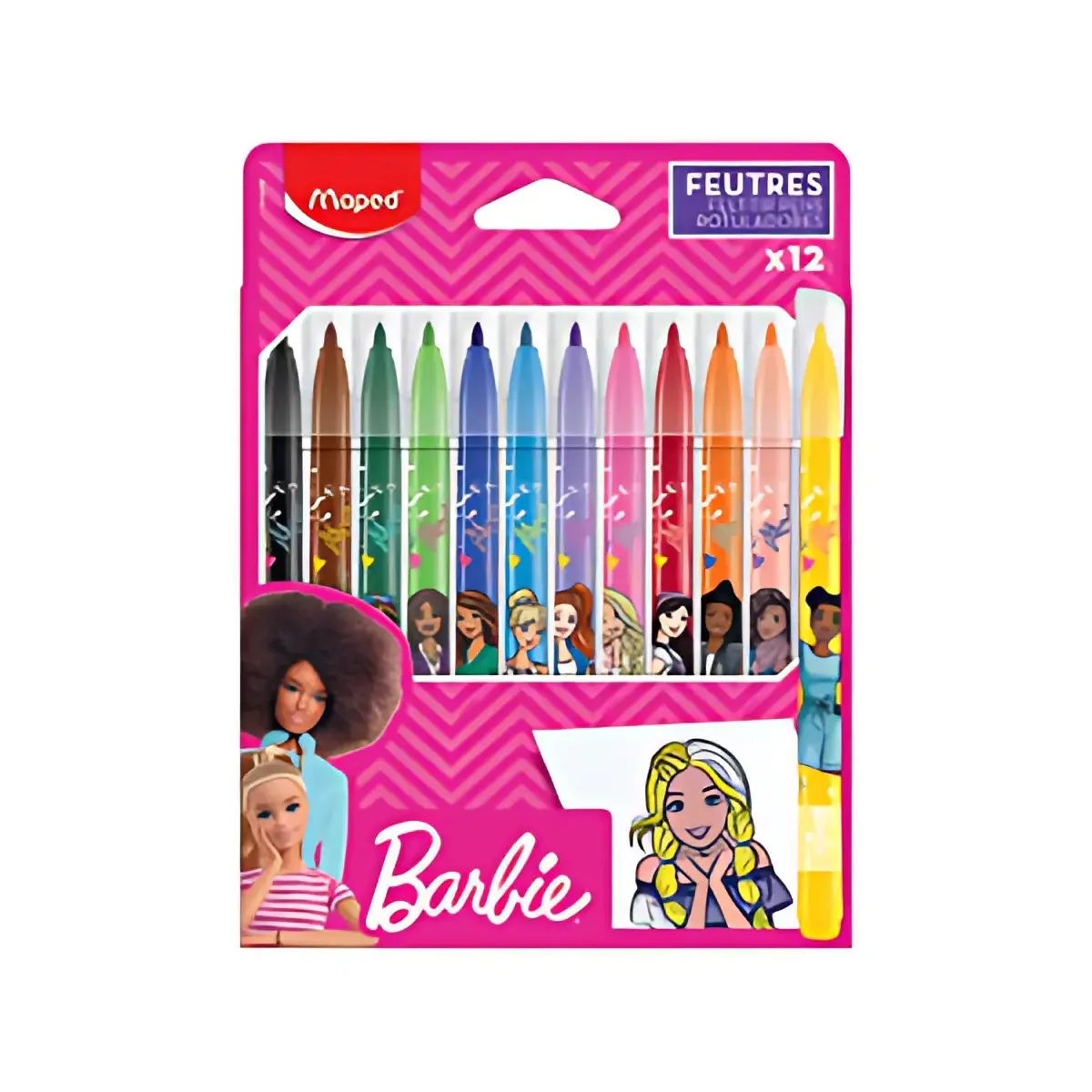 MAPED Viltstift Barbie, kartonnen etui van 12 