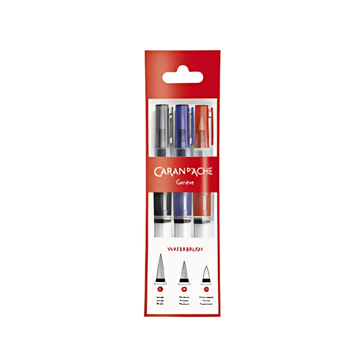 CARAN D'ACHE Aquarelkwast met waterreservoir, set van 3