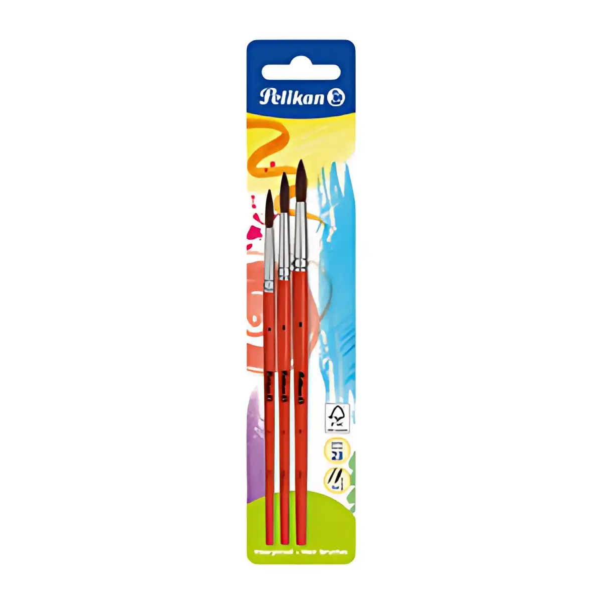 Pelikan Set van fijne haartjes penselen, 3 stuks, assorti