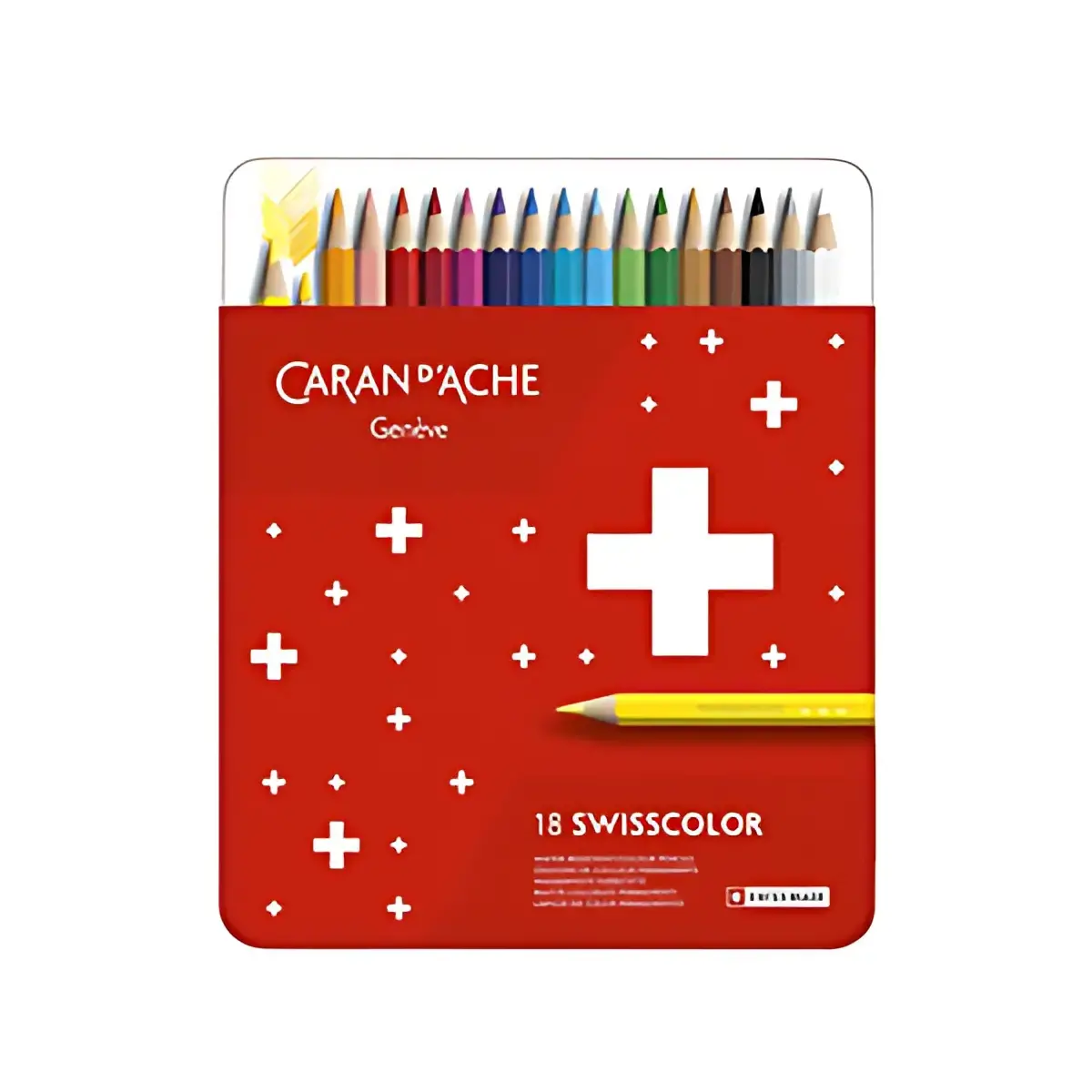 CARAN D'ACHE Swisscolor kleurpotloden, metalen etui van 18 stuks 