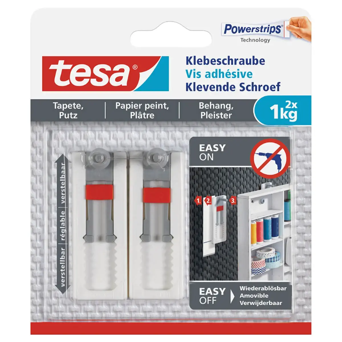 Powerstrips Vis zelfklevende strips voor behang/pleister - Tesa
