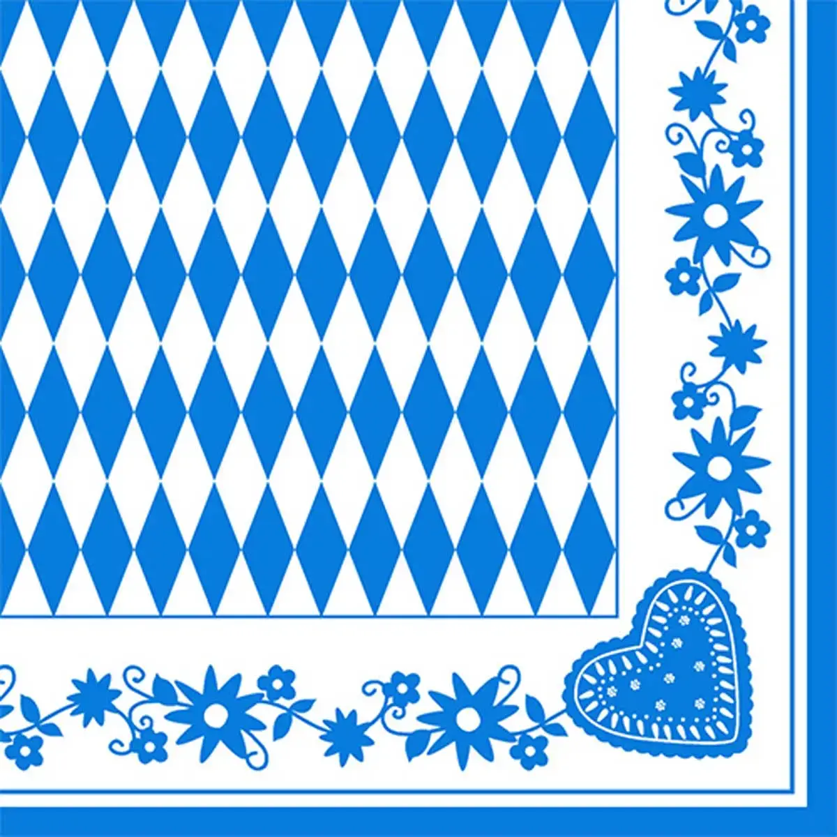 Servet met motief 'Bayerisch blauw', 330 x 330 mm - Papstar 