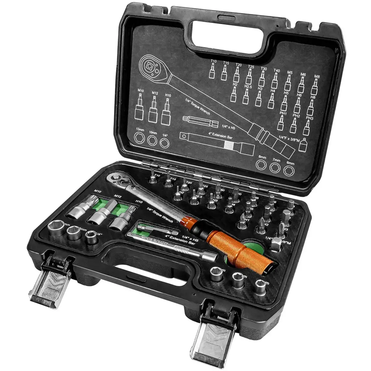 Momentsleutelset 1/4", 32-delig - Brüder Mannesmann