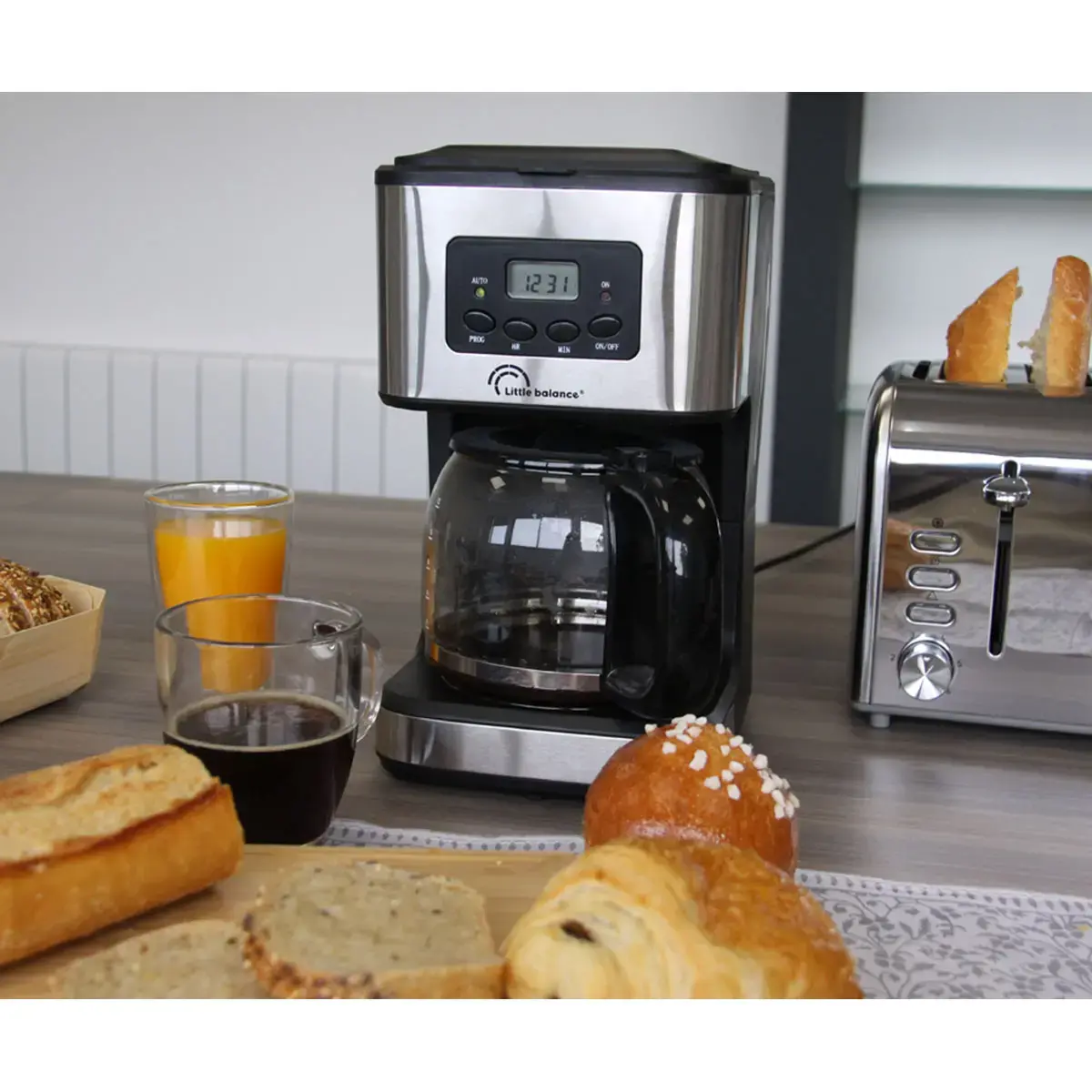 Koffiezetapparaat Café Control, zilver/zwart - Little Balance