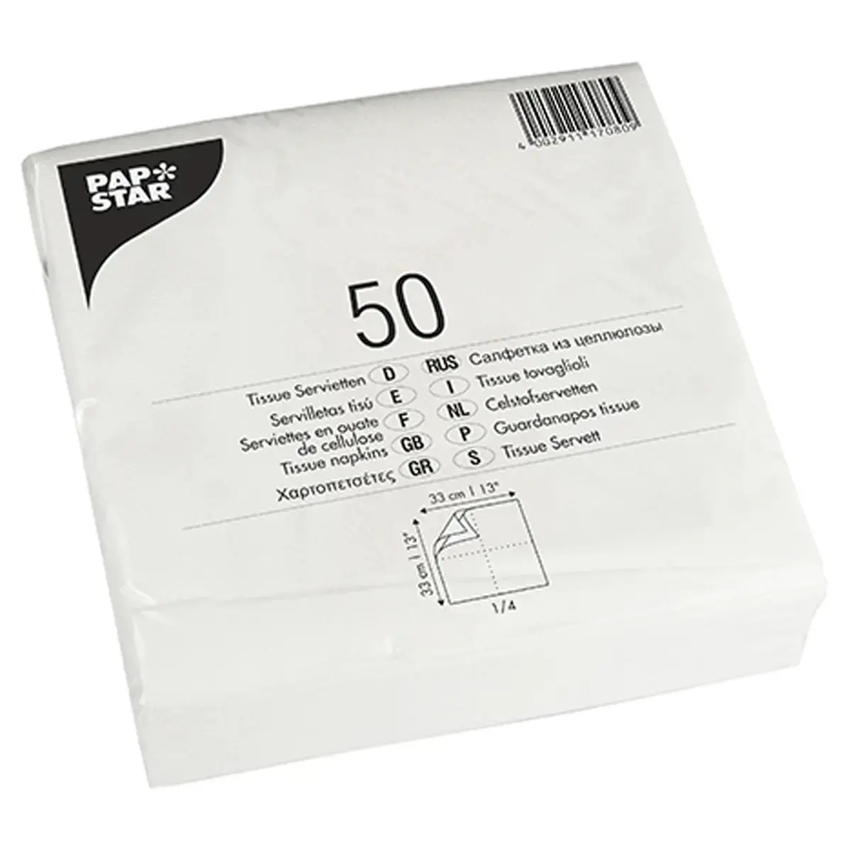 Servet, 330 x 330 mm, 2-laags, wit - Papstar 