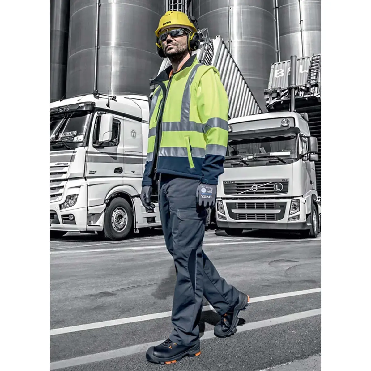 S3 SRC hoge schoenen, maat 44, zwart/oranje - Uvex