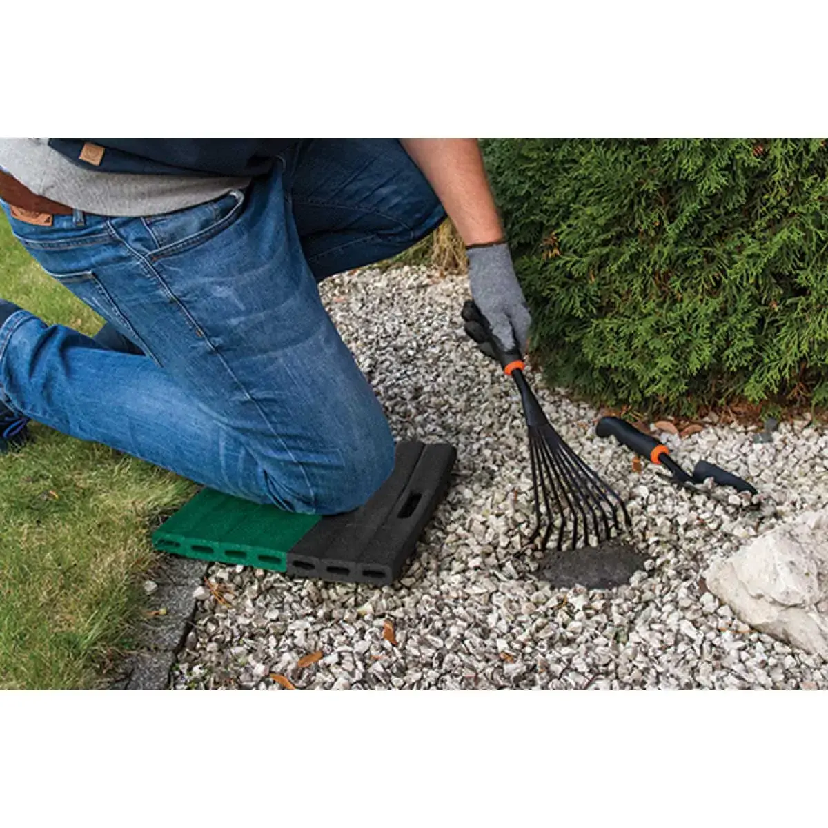 Knielplank, (L)400x(B)300x(H)40mm, zwart/groen - Bradas