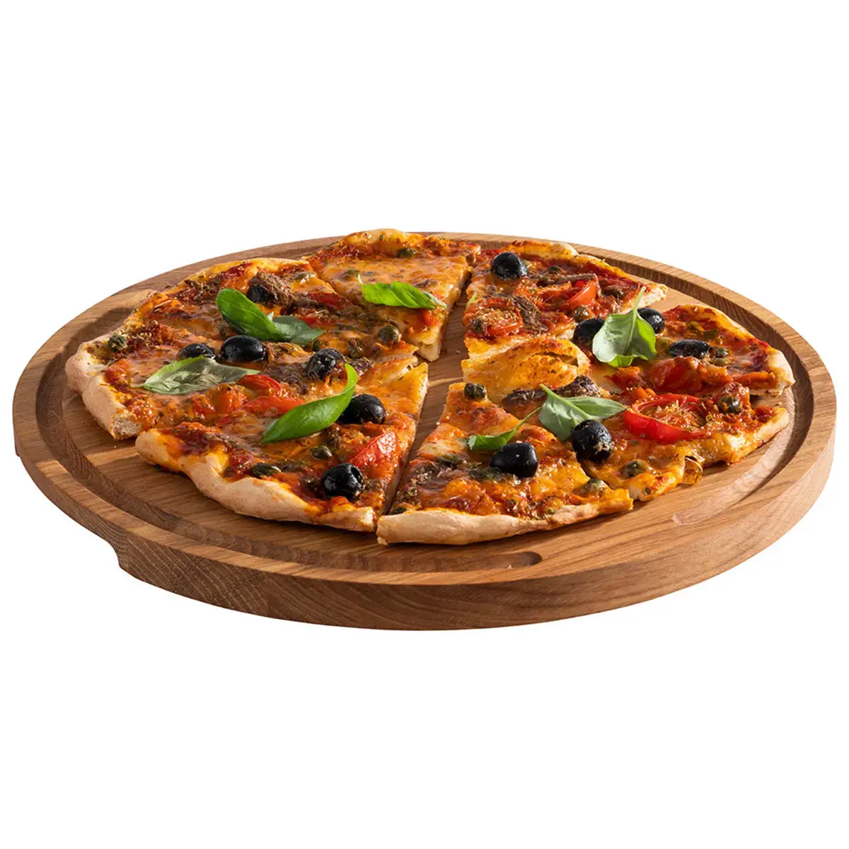 Pizzasnijplank, diameter: 340 mm, eik - Aps 