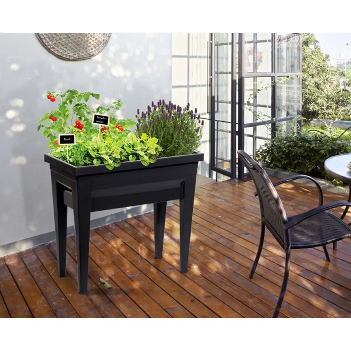 Plantenbak 'VEG&Table' City, antraciet - Eda Fontaine 