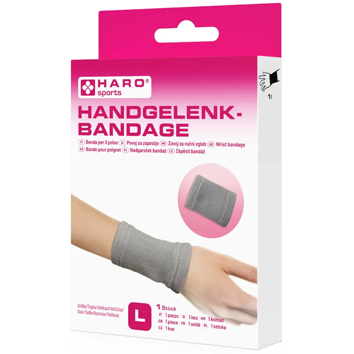 Sportverband 'Pols', maat: L, grijs - Haro