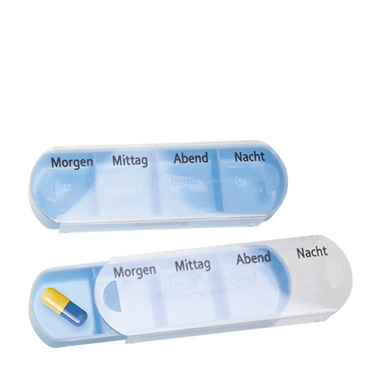 7-daagse pillendoos, plastic, wit/blauw - Lifemed