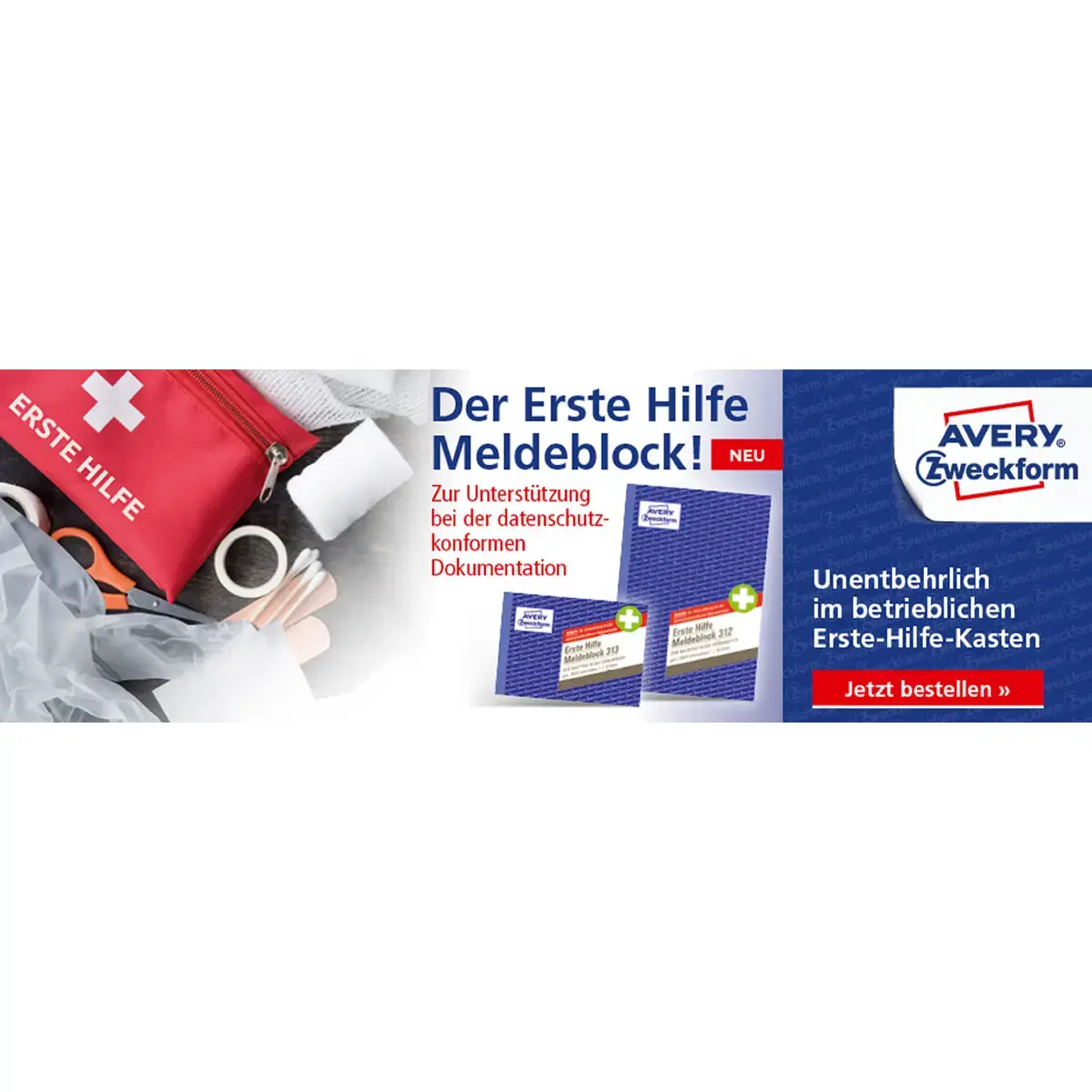 EHBO-notitieblok 313, formaat A6 liggend - Avery Zweckform