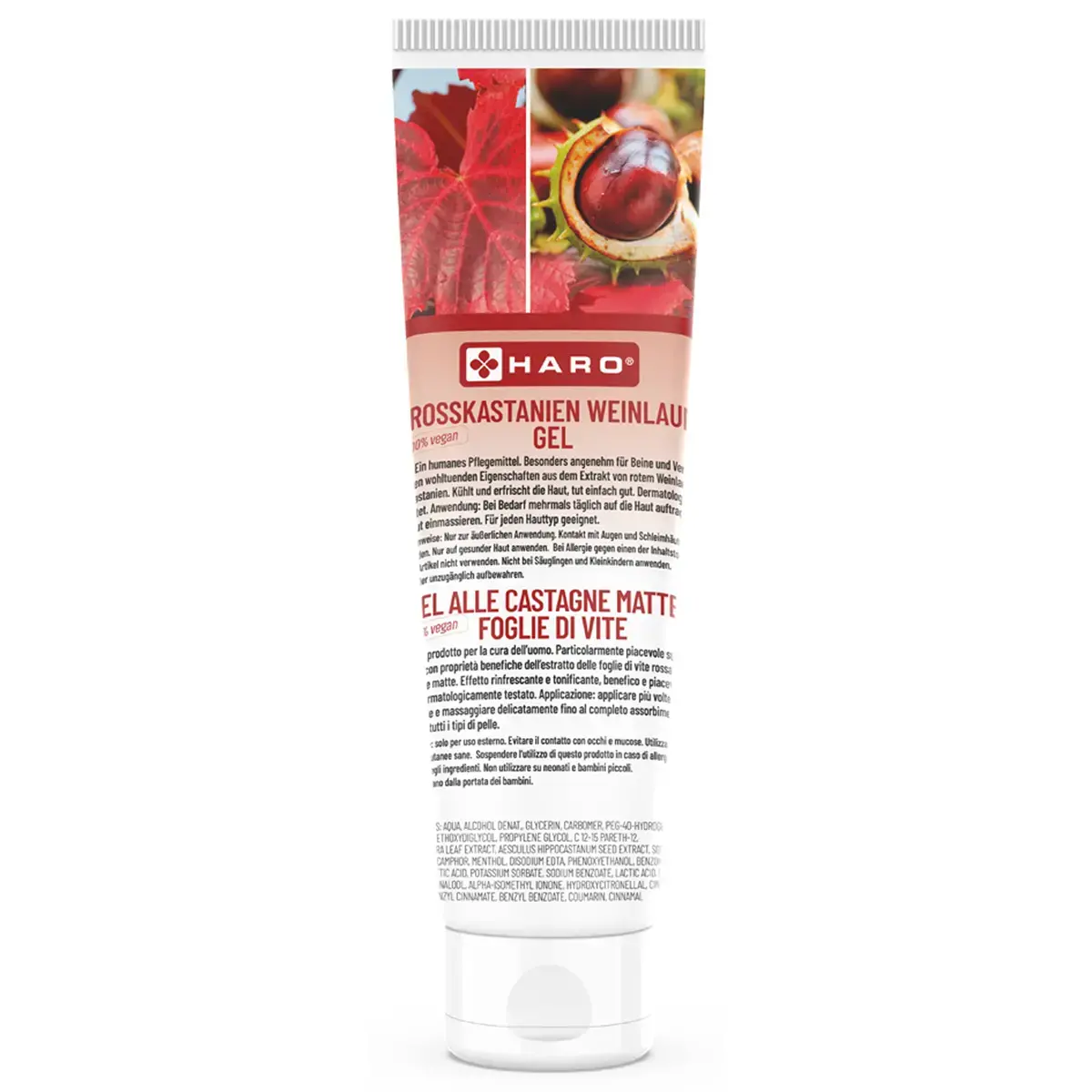 Gel met paardenkastanje en rode wijnstok, tube van 100 ml - Haro