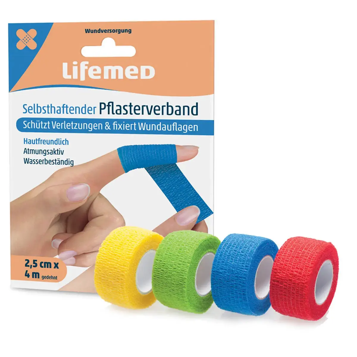Zelfklevende, samenhangende tape, assorti - Lifemed