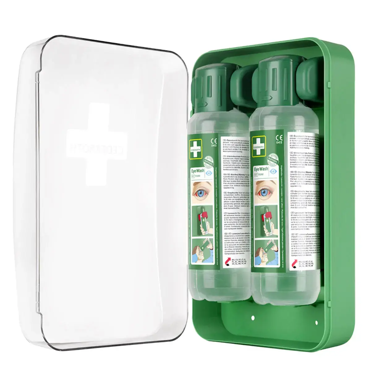 Oogspoelstation, uitgerust, 2 x 500 ml - Cederroth