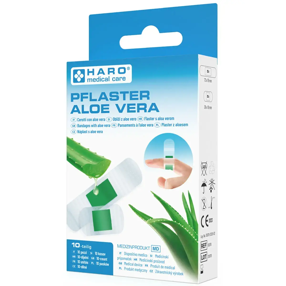 Pleister 'Aloë Vera', transparant, verpakking van 10 - Haro