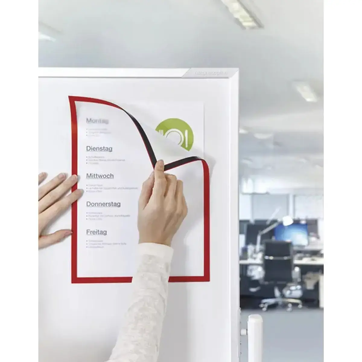 Magnetisch displayframe, formaat A3, rood - Magnetoplan