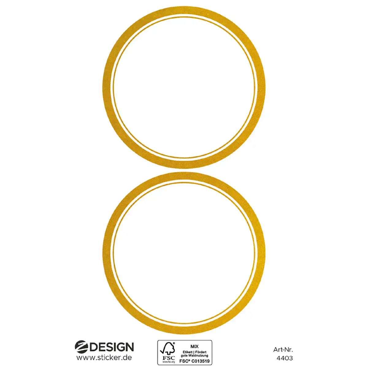 Etiket, gouden kader, 50 x 50 mm - Avery Zweckform