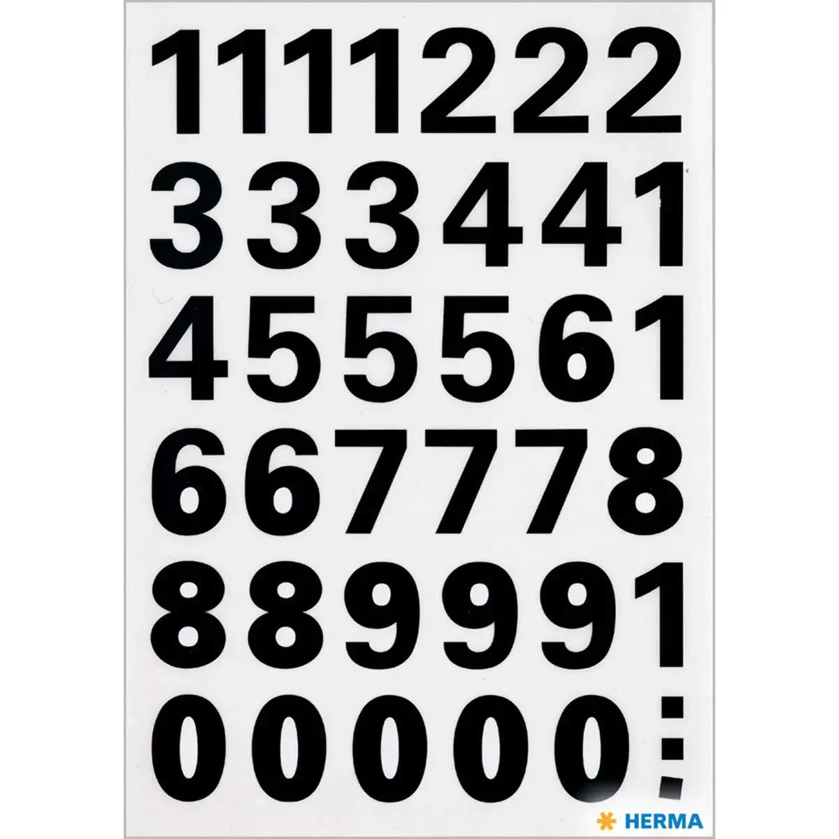 Cijferstickers 0-9, zwarte folie, hoogte: 15 mm - Herma 