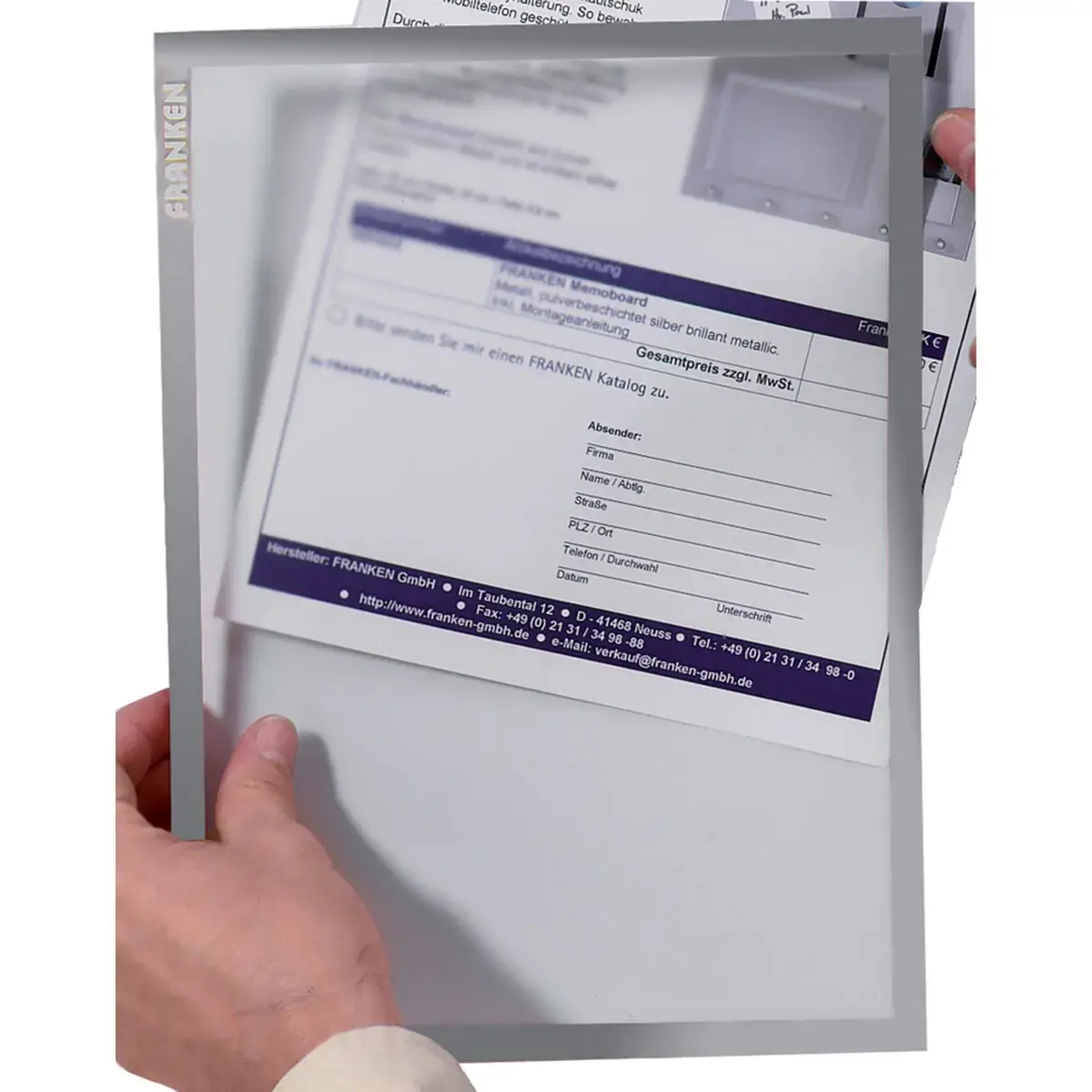 Magnetische hoes FRAME IT X-tra!Line, A4, blauw - Franken