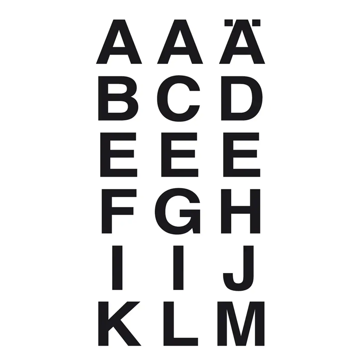 Alfabetsticker A-Z, zwarte folie, hoogte 5 mm - Herma 