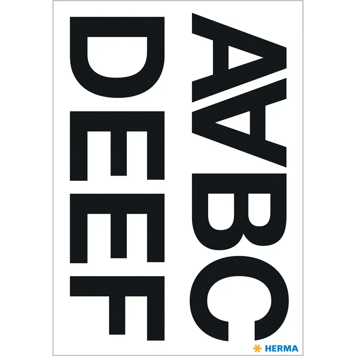 Alfabetsticker A-Z, zwarte folie, hoogte 5 mm - Herma 
