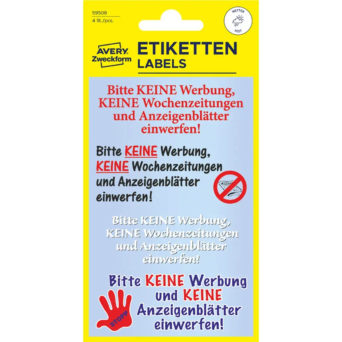 Sticker "Stop reclame" - Avery Zweckform 