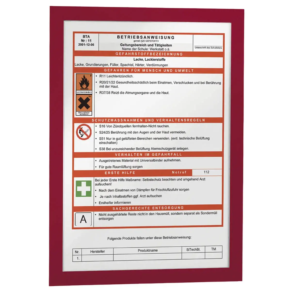 Magnetisch DURAFRAME displayframe, A4, oranje - Durable