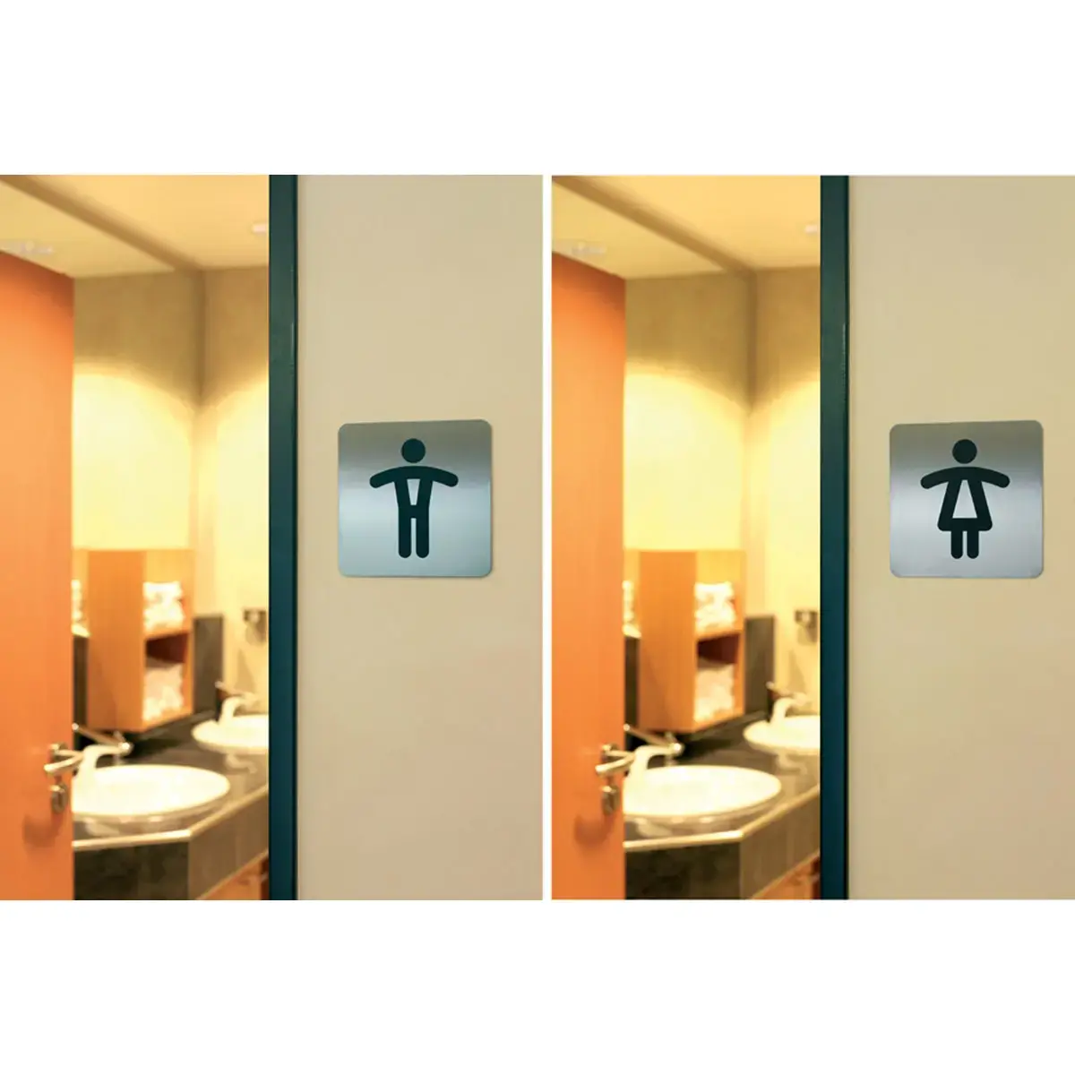 Pictogram PICTO 'Heren WC', vierkant, van staal - Duurzaam